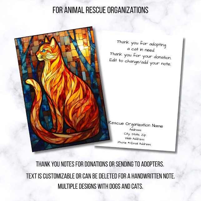 Tarjeta De Agradecimiento Stained Glass Animal Rescue Organization OrangeCat (Subido por el creador)