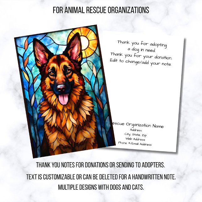 Tarjeta De Agradecimiento Stained Glass Style Animal Rescue Organization (Subido por el creador)