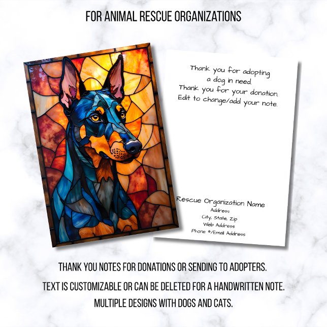 Tarjeta De Agradecimiento Stained Glass Style Animal Rescue Organization (Subido por el creador)