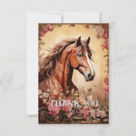 Tarjeta De Agradecimiento Stallion de castaño