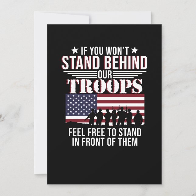 Tarjeta De Agradecimiento Stand Behind Our Troops Happy Veterans Day Support (Anverso)