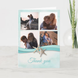 Tarjeta De Agradecimiento Starfish and Ribbon Beach Gracias por Fotos
