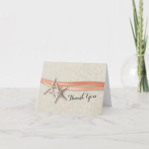 Tarjeta De Agradecimiento Starfish and Ribbon Coral Gracias