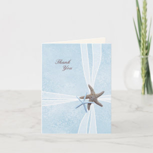 Tarjeta De Agradecimiento Starfish Gift Box Boda Gracias Cartas