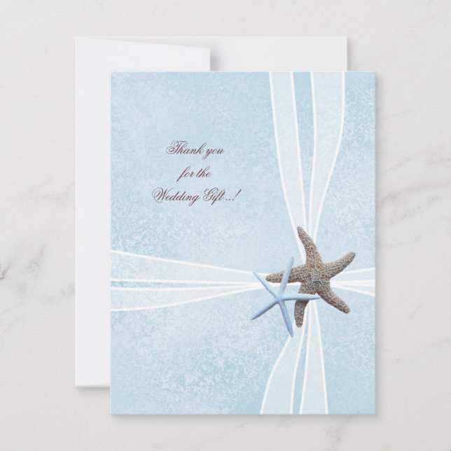 Tarjeta De Agradecimiento Starfish Pequeño Boda Gracias Cartas (Anverso)
