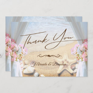 Tarjeta De Agradecimiento Starfish Tropical Beach Wedding