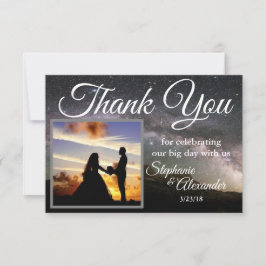 Tarjeta De Agradecimiento Starry Mountain Sky Boda Gracias