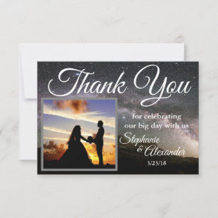 Tarjeta De Agradecimiento Starry Mountain Sky Boda Gracias