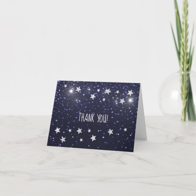 Tarjeta De Agradecimiento Starry Night Boda Gracias Cartas (Anverso)