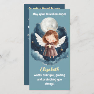 Tarjeta De Agradecimiento Starry Night Guardian Angel for Gilrl Bookmark