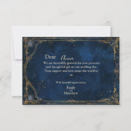 Tarjeta De Agradecimiento Starry Night Romance Boda