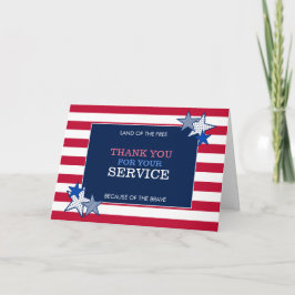 Tarjeta De Agradecimiento Stars and Stripes Servicio Patriótico Veterano Mod
