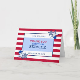 Tarjeta De Agradecimiento Stars and Stripes Servicio Patriótico Veterano Mod
