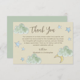 Tarjeta De Agradecimiento Stars Moons Neutral Boy Baby Shower