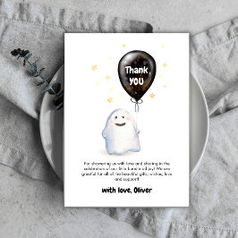 Tarjeta De Agradecimiento Stars Whimsical Little Boo Balloon Baby Shower