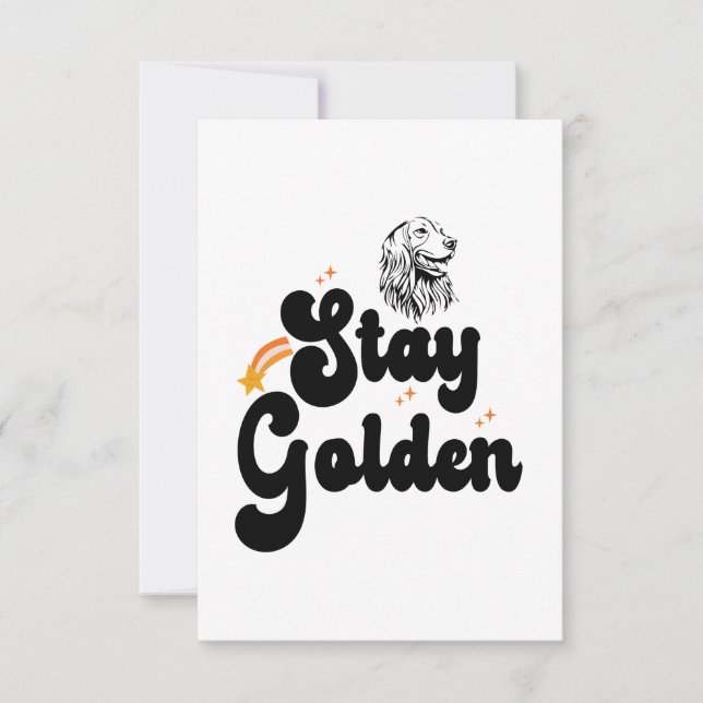 Tarjeta De Agradecimiento Stay Golden Groovy Retriever Dog Animal Pet Lover (Anverso)