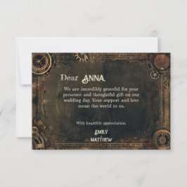 Tarjeta De Agradecimiento Steampunk Noir Affair Boda