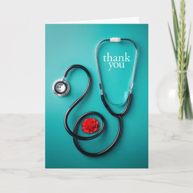 Tarjeta De Agradecimiento Stethoscope Gracias (Anverso)