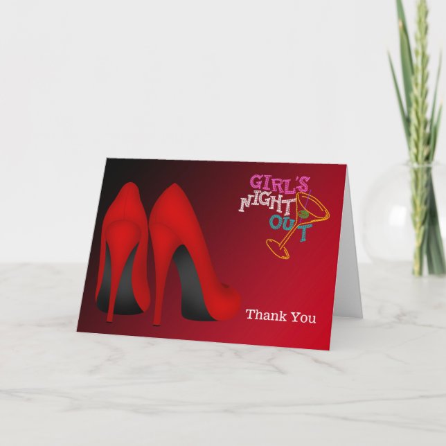 Tarjeta De Agradecimiento Stilettos Gracias (Anverso)