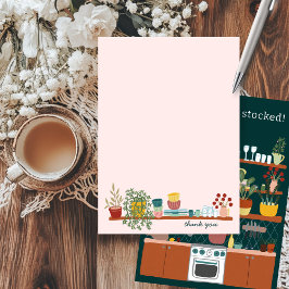 Tarjeta De Agradecimiento STOCK THE KITCHEN Bridal Shower CUSTOM Cute