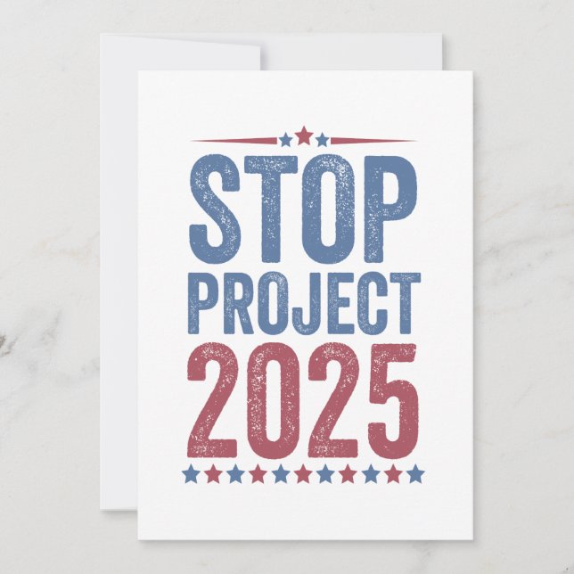 Tarjeta De Agradecimiento Stop Project 2025 Patrocinio estadounidense Trump  (Anverso)