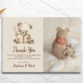 Tarjeta De Agradecimiento Storybook Bear Photo Baby Shower Gracias