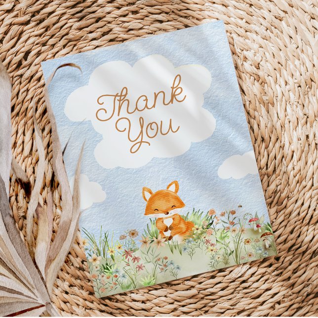 Tarjeta De Agradecimiento Storybook Woodland Fox Baby Shower (Subido por el creador)