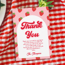 Tarjeta De Agradecimiento Strawberry Baby Shower