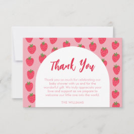 Tarjeta De Agradecimiento Strawberry Baby Shower Thank You Card