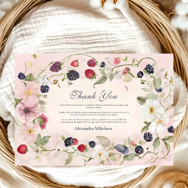 Tarjeta De Agradecimiento Strawberry Berry Primer Fiesta de cumpleaños (Subido por el creador)