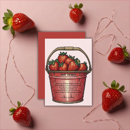 Tarjeta De Agradecimiento Strawberry Sweet Bucket Baby Shower
