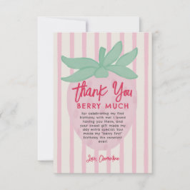 Tarjeta De Agradecimiento Strawberry Thank you Berry Much Thank You Card
