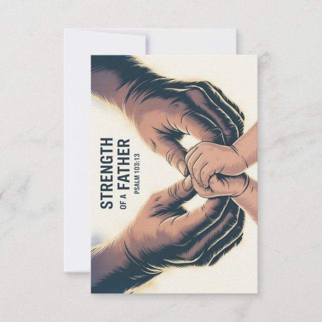 Tarjeta De Agradecimiento Strength Of A Father Father's Day Christian Card (Anverso)