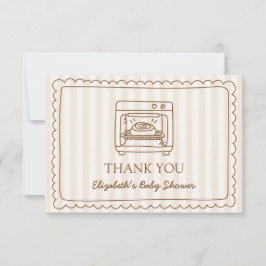 Tarjeta De Agradecimiento Stripe Bun in the Oven Baby Shower Thank you Card