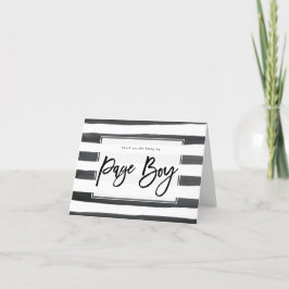 Tarjeta De Agradecimiento striped thank you for being my page boy card