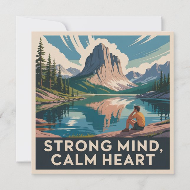Tarjeta De Agradecimiento Strong Mind, Calm Heart (Anverso)