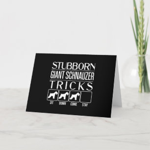 Tarjeta De Agradecimiento Stubborn Giant Schnauzer Tricks, gracioso gigante