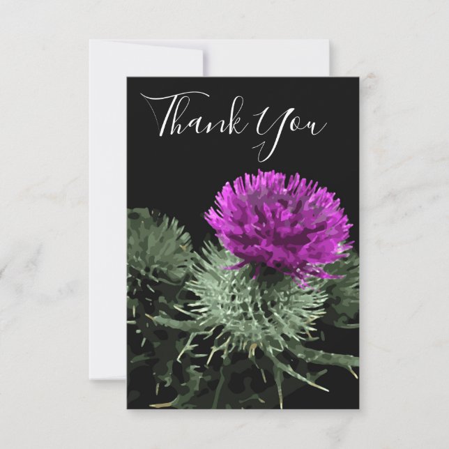 Tarjeta De Agradecimiento Stunning Scottish Thistle Gracias (Anverso)