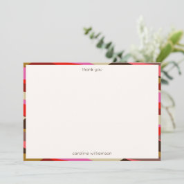 Tarjeta De Agradecimiento Stylish Bold 60s Geometric Border Personalized 