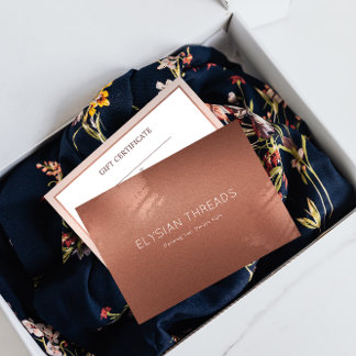 Tarjeta De Agradecimiento Stylish Bronze Business Gift Certificate Card