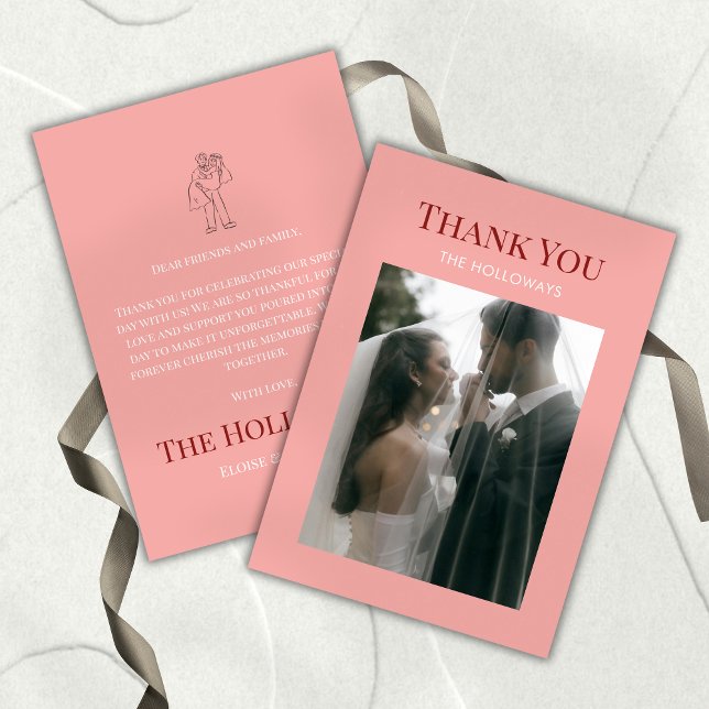Tarjeta De Agradecimiento Stylish Contemporary Pink Flat Thank You Card (Stylish Contemporary Pink Flat Thank You Card)