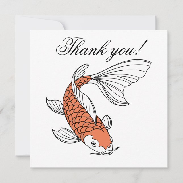 Tarjeta De Agradecimiento Stylish Gold Fish Motif Personalized (Anverso)