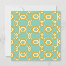 Tarjeta De Agradecimiento Stylized geometric pattern in bold orange hexagon