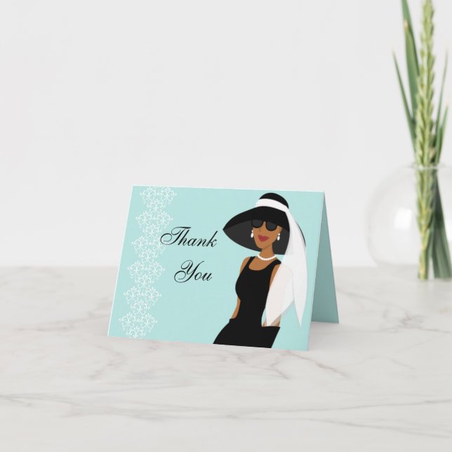Tarjeta De Agradecimiento Stylsh Lady (Anverso)