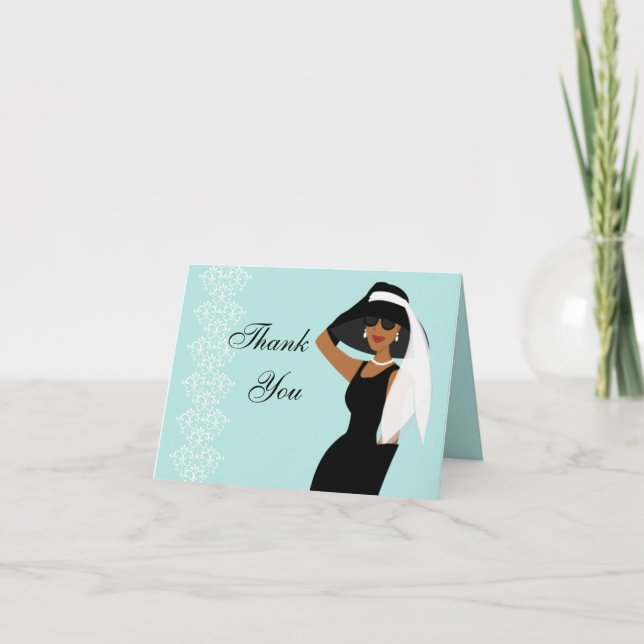 Tarjeta De Agradecimiento Stylsh Lady (Anverso)