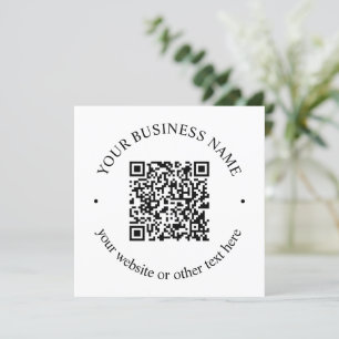 Tarjeta De Agradecimiento Su código QR cargado más texto circular editable