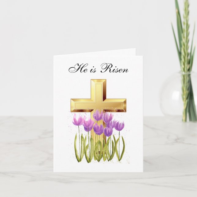 Tarjeta De Agradecimiento Su floral de Pascua es una acuarela creciente (Anverso)