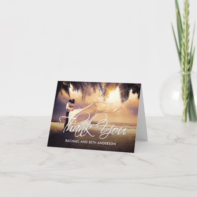 Tarjeta De Agradecimiento Su foto de encargo de la boda le agradece (Anverso)