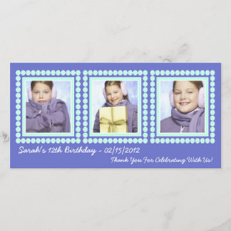 Tarjeta De Agradecimiento Su foto en diva púrpura del cumpleaños de las