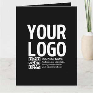 Tarjeta De Agradecimiento Su logotipo con código QR editable y texto 